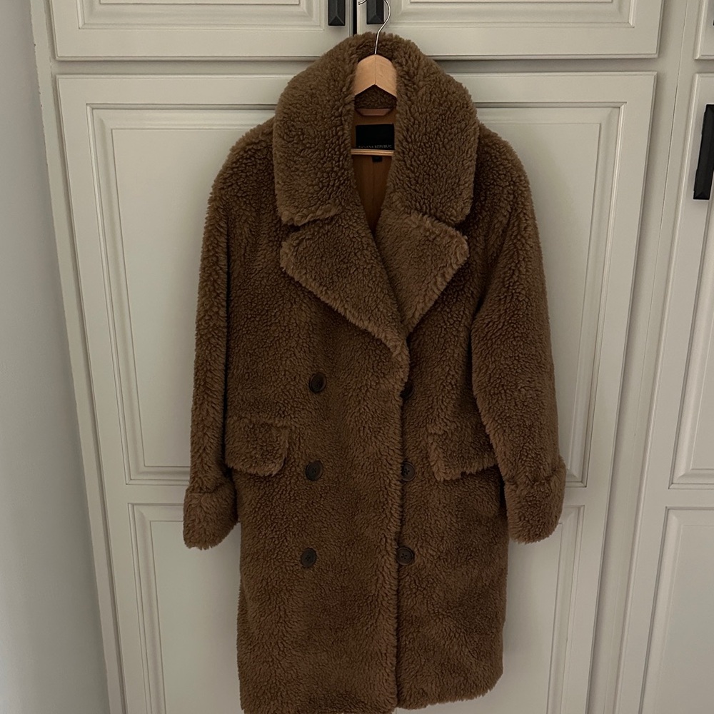 Banana Republic Cozy Brown Teddy Coat Never Worn